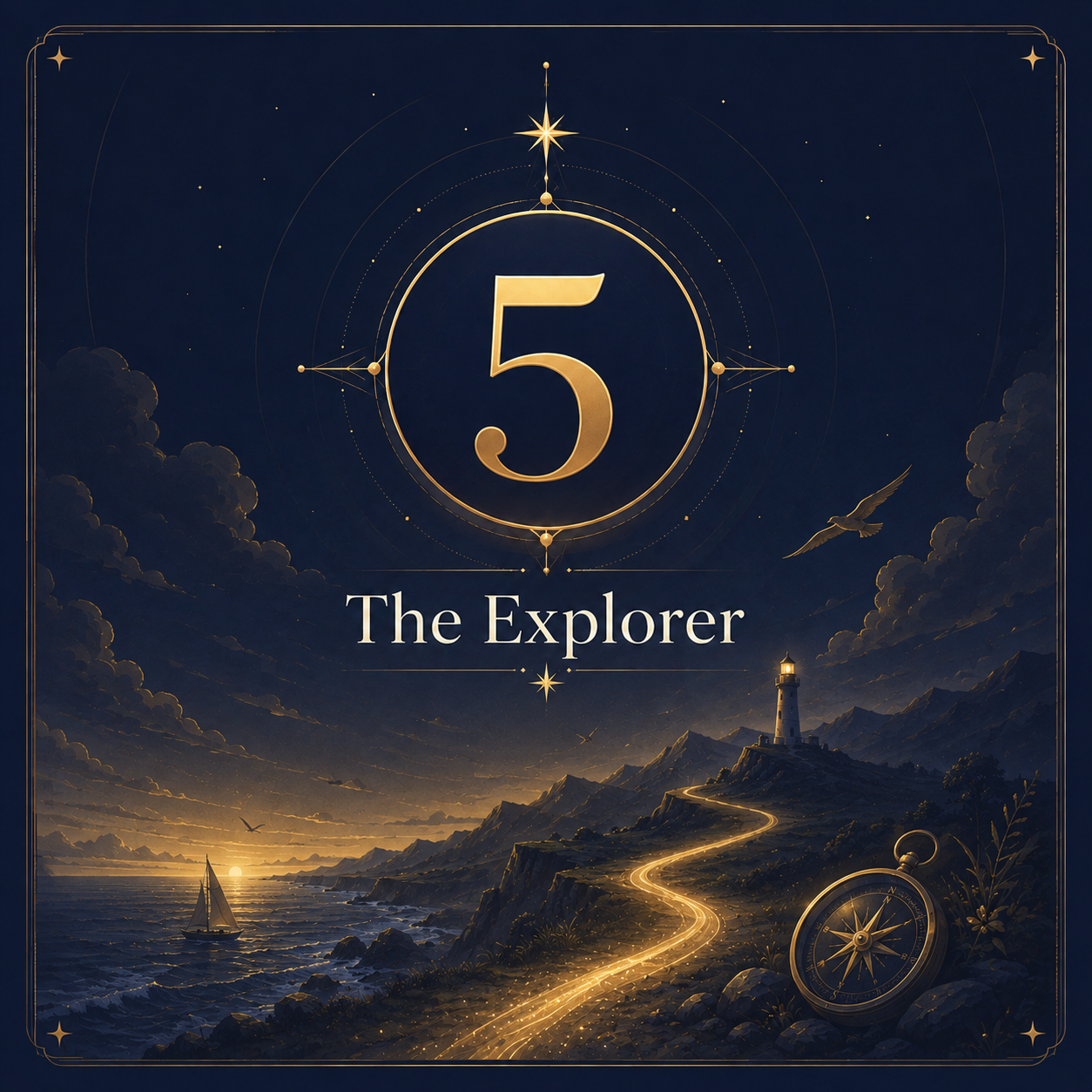 Life Path Number 5 illustrated card
